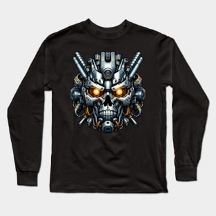 Biomech Skull S01 D30 Long Sleeve T-Shirt